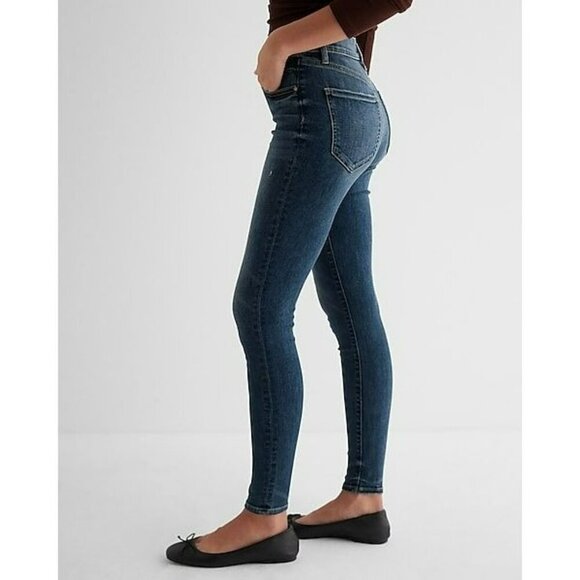 Express Mid Rise Skinny Jeans Blue Size 4S - Picture 15 of 15